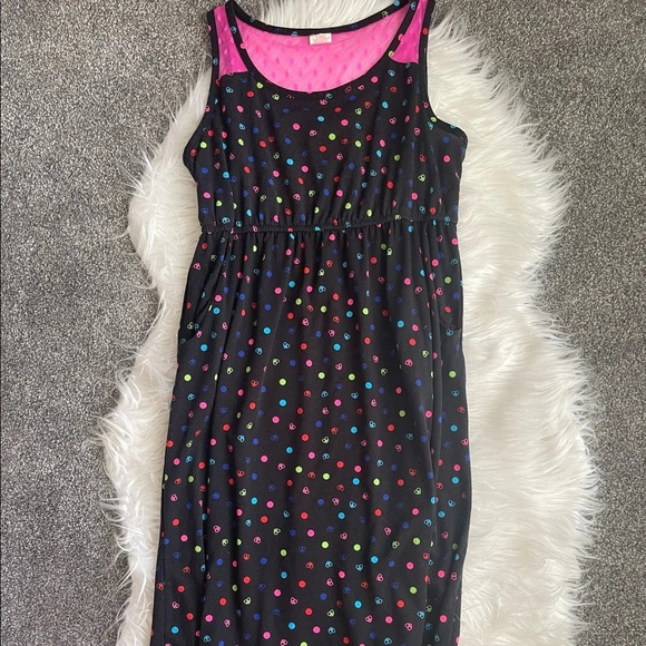 Circo Other - Girl’s Circo polka dot black and pink sleeveless dress XL